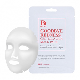 BENTON Łagodząca podrażnienia maska w płacie Goodbye Redness Centella Cica Mask Pack 23g