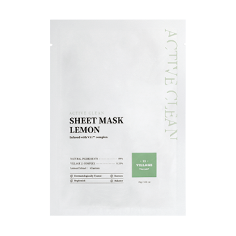 VILLAGE 11 Rozjaśniająca maseczka w płacie Active Clean Sheet Mask Lemon 23g